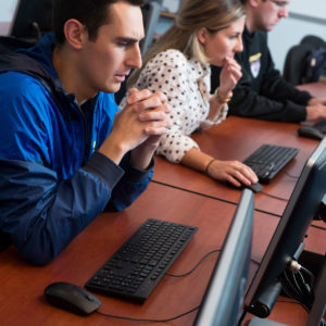 Students working in one of SJC Long Island's computer labs.