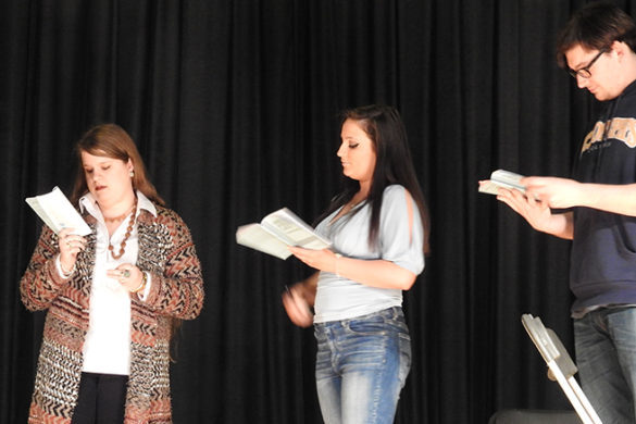 SJC Long Island students in Drama Society rehearsing.