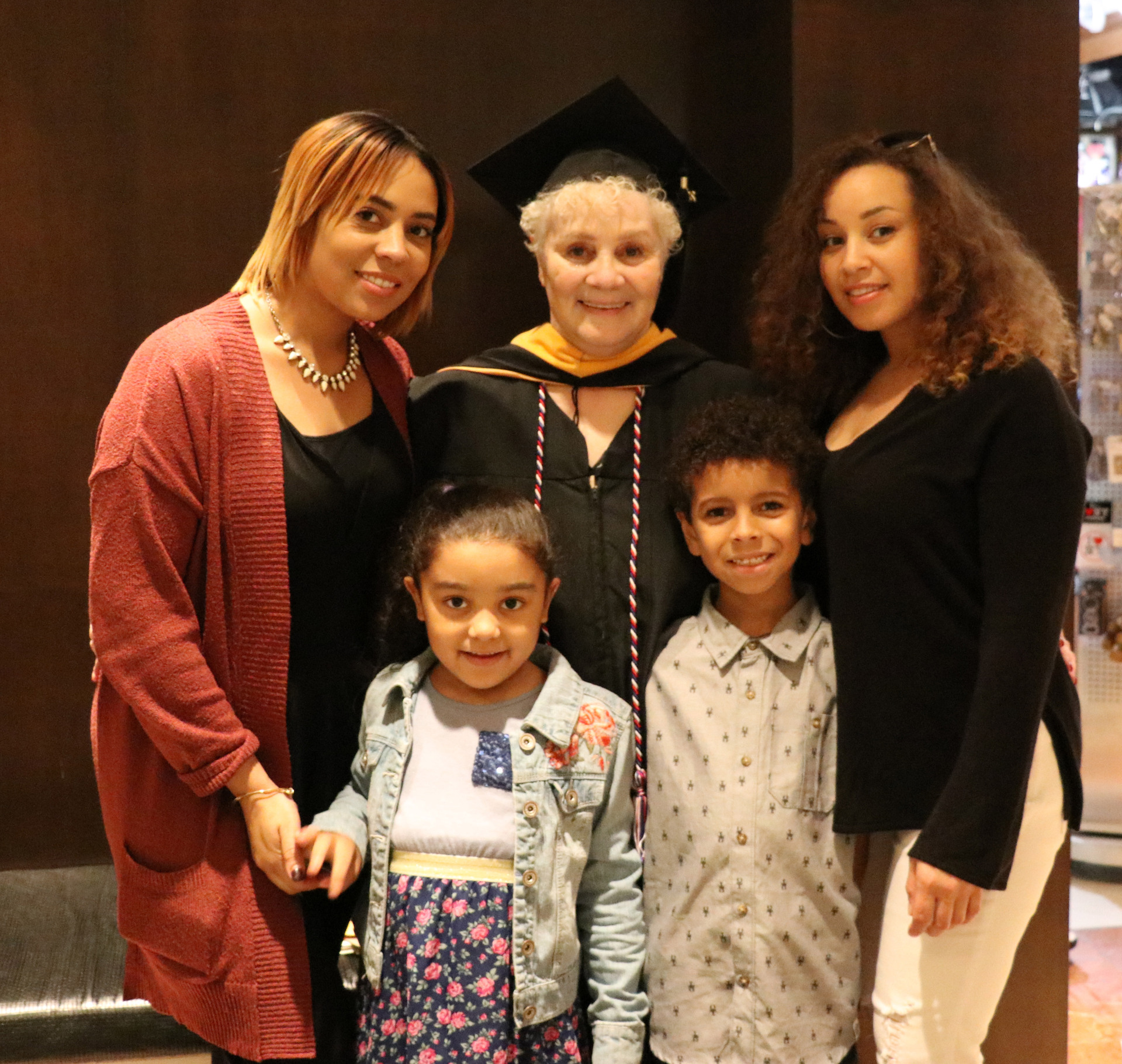 Billie Wilson with her two daughters and her grandchildren.