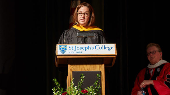 Michelle Frati at President Boomgaarden's SJC Long Island installation ceremony.