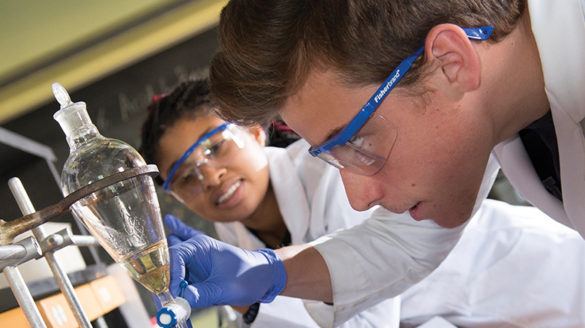 Students in one of SJC's science labs.