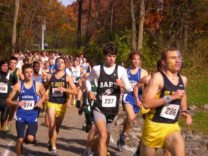 Runners outside. 