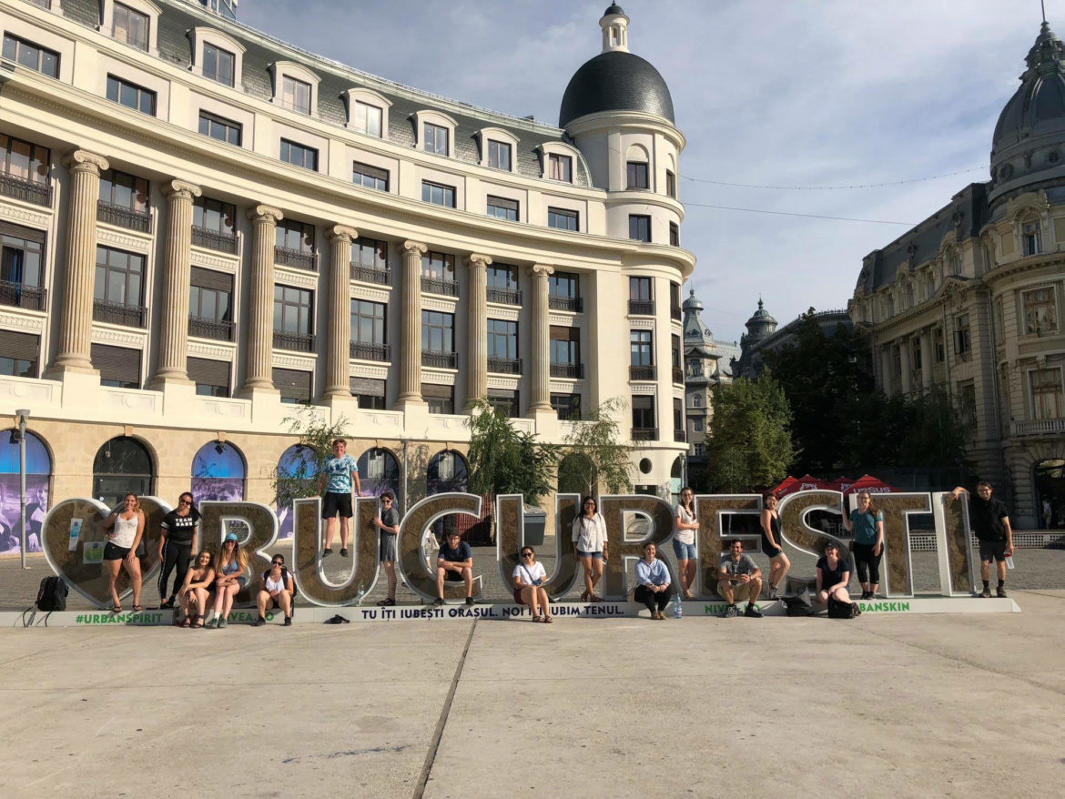 SJC students, faculty and staff in Romania.