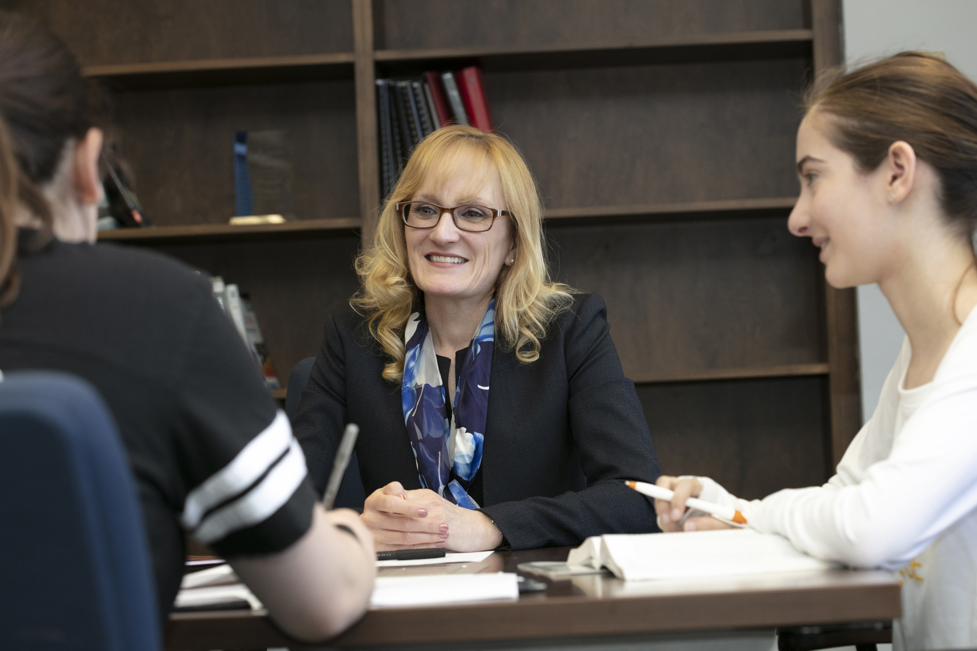 Dr. Heather Barry with students.