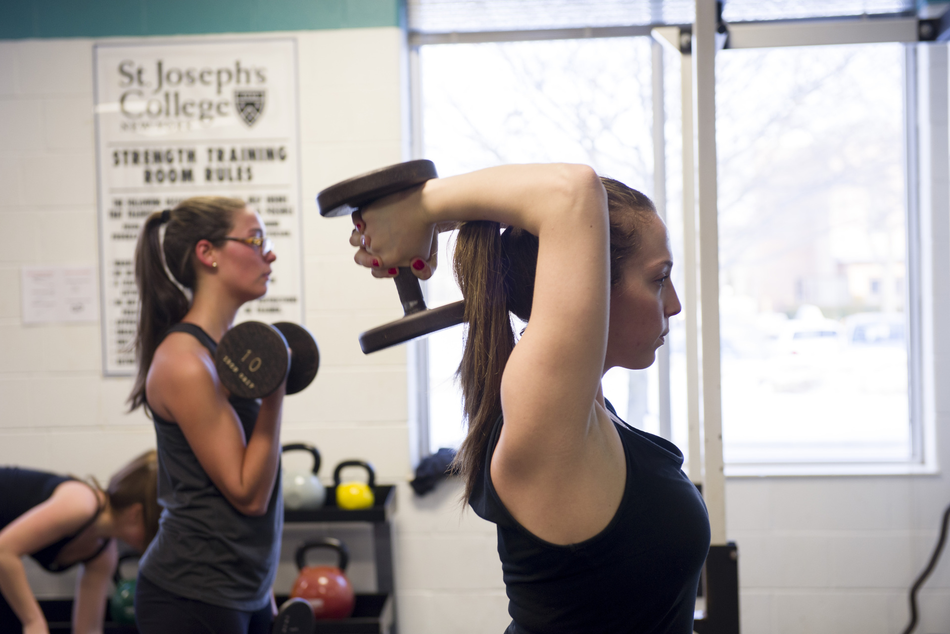 Students working out.