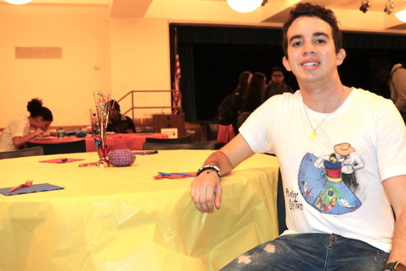 man sitting at table