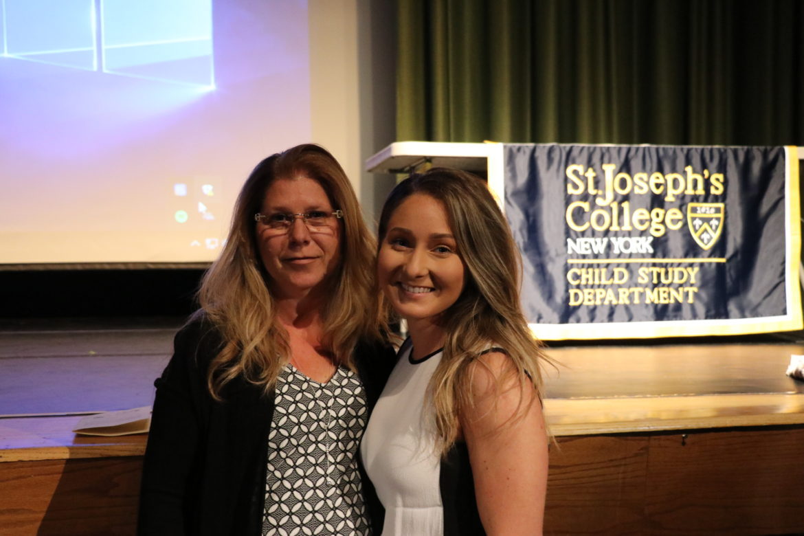 SJC Long Island student with her mom..