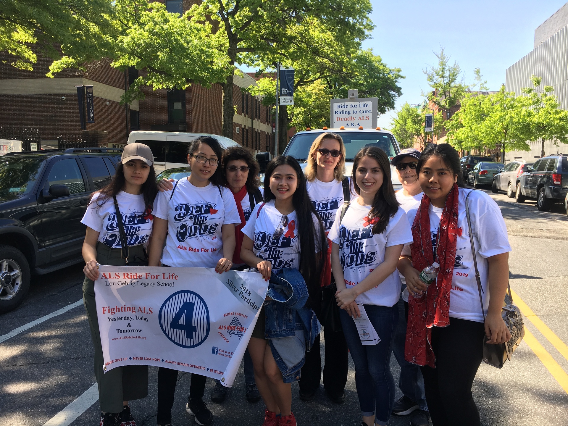 SJC Brooklyn students during the 22nd annual ALS Ride for Life.