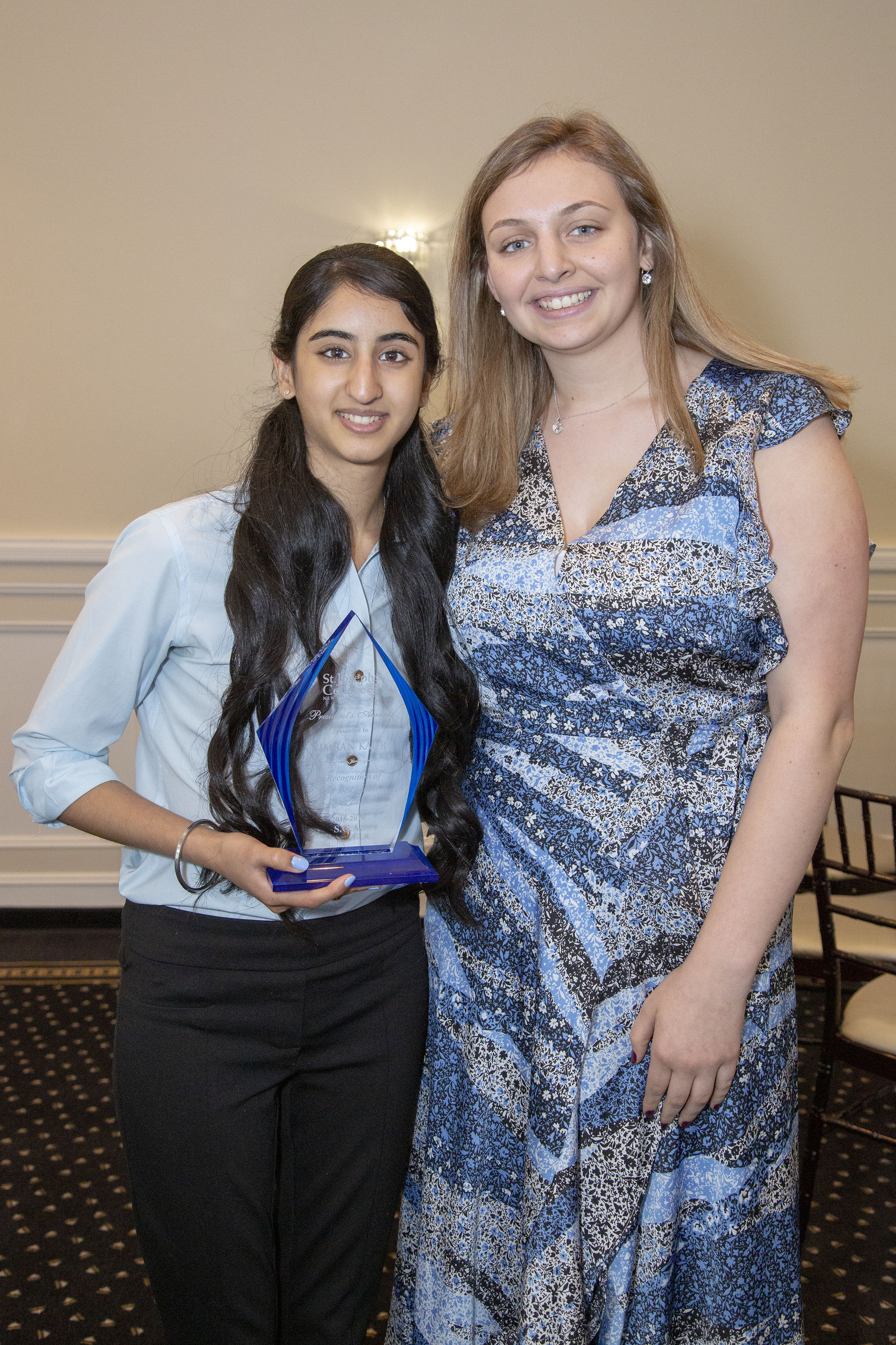 Simran with SGA President Kaitlyn Rodriguez.