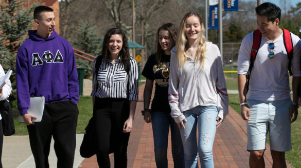 students walking