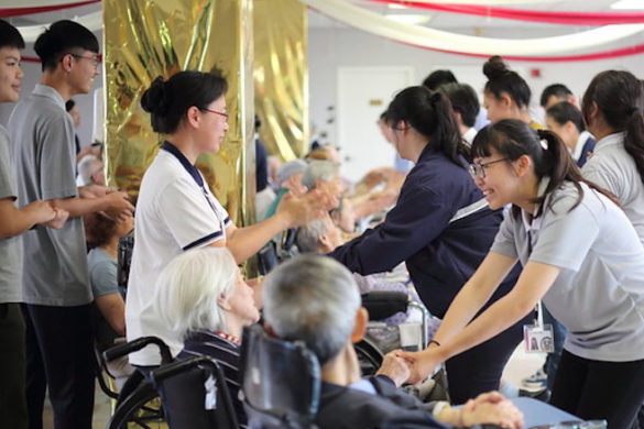 Students in a nursing home.