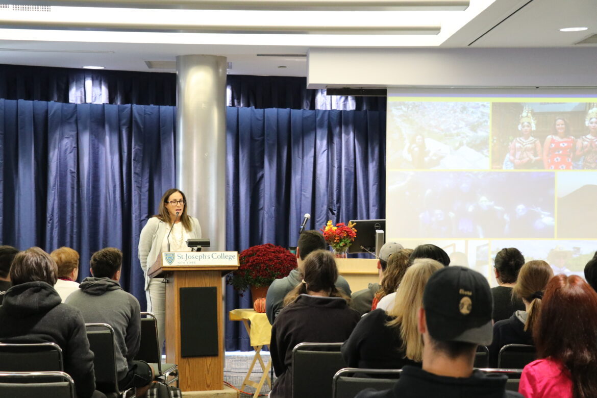 Faculty member speaking at the Study Abroad Conference.