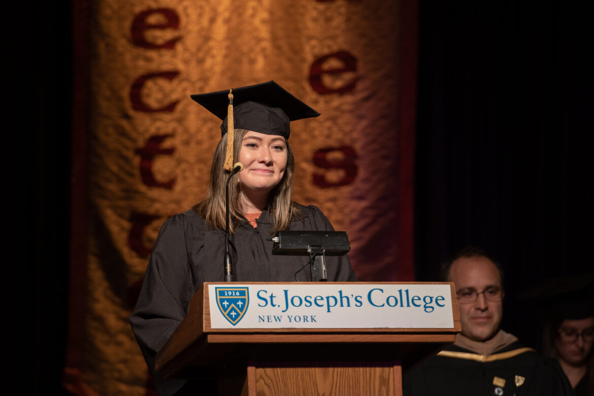 Student speaker during the Honors Convocation.