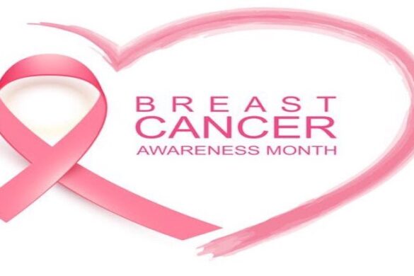 Pink ribbon for breast cancer awareness.