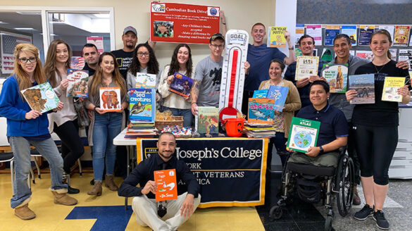 SVA with the books for Cambodia.