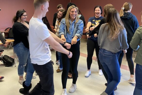 Laughing it Up During Yoga at SJC Long Island