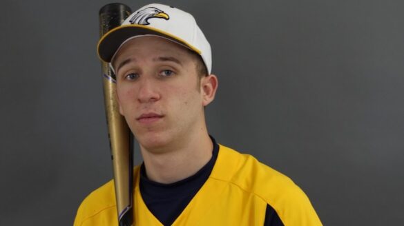 Baseball player with bat.