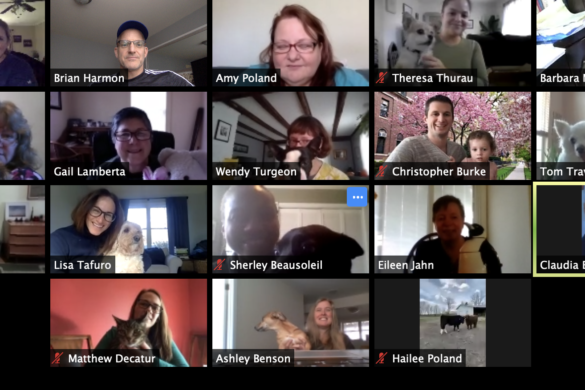 screen grab of professors in a zoom meeting.