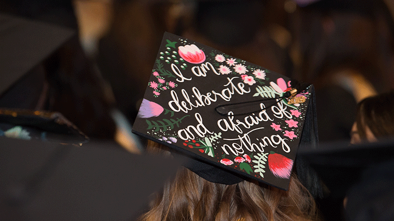 Decorated SJC grad cap.