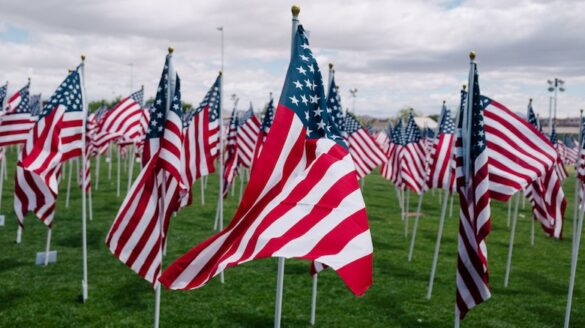 American flags.