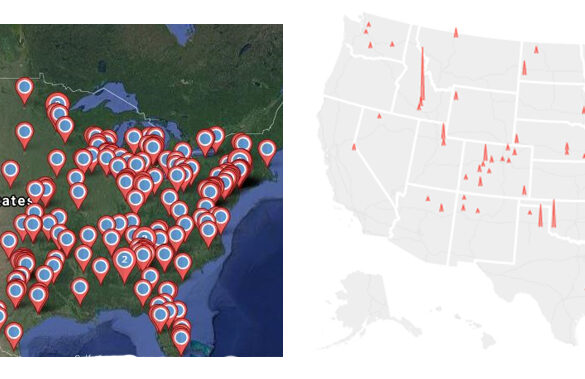 A map of the subjects who completed the survey on the left, and a map of COVID cases in April on the right. This was used in the psychology conference.