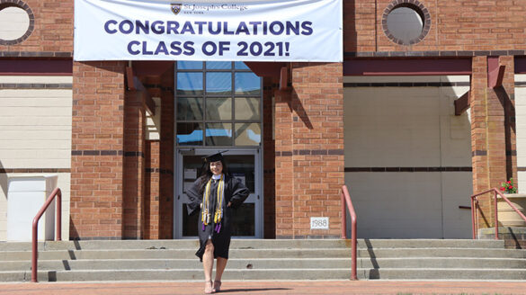 Class of 2021 congratulations banner for commencement.