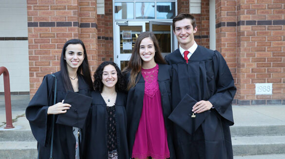 Members of the Class of 2021 during their Investiture at the College in 2017.