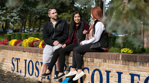 Students on campus at SJC Long Island.