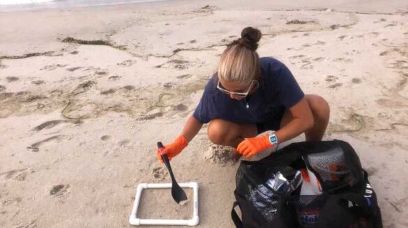 Student on the beach.